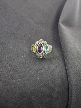 Elegant Multi-Stone Sterling Silver Ring